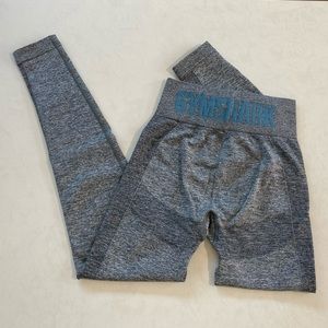 Gymshark High Waist Flex Leggings - Charcoal Marl/Smokey Teal